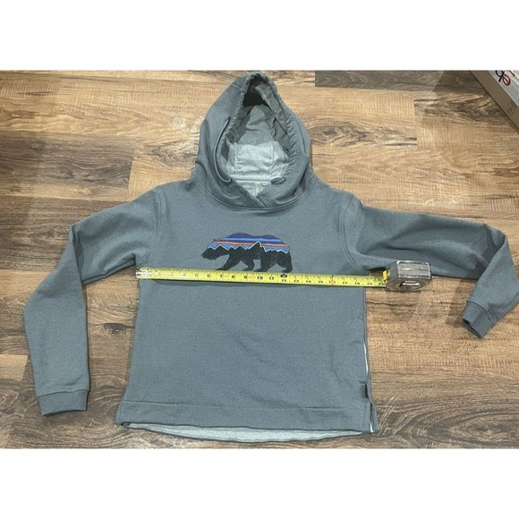 Patagonia Gray Uprisal Fitz Roy Bear Hoodie Size Small Sweatshirt - Picture 6 of 9